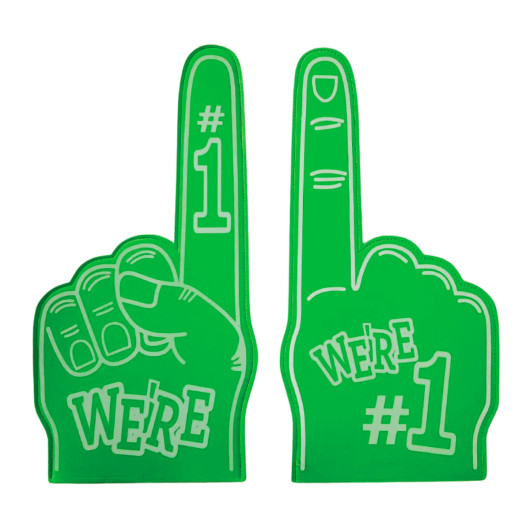 Green Sublimated Foam Hands